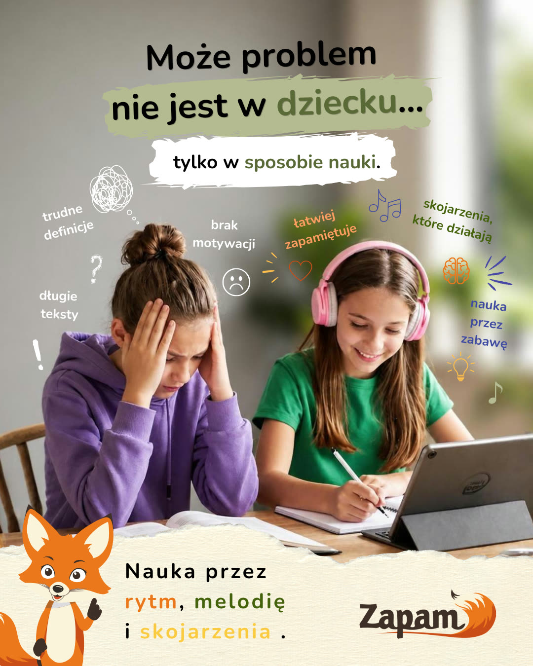Może problem nie jest w dziecku, tylko w sposobie nauki — Zapam: nauka przez rytm, melodię i skojarzenia